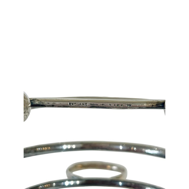 Antique English Sheffield Silver Art Deco Toast Rack For Sale - Image 9 of 10