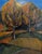 Blue Mid-Century Modern 'Trees in Autumn' Original Expressive Landscape Oil Painting, Framed For Sale - Image 8 of 9