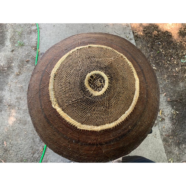 Camel Set of 4 Large Vintage Zambian Makenge Tree Root Baskets - 23" to 24" For Sale - Image 8 of 12