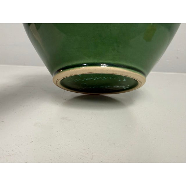 Hungarian Folk Art Double-Handled Pottery Vessel, Signed For Sale - Image 11 of 12