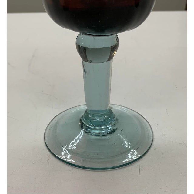 Glass Late 20th Century Violet Pitcher Glassware Set, 5 Pieces For Sale - Image 7 of 13