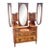 Antique Art Nouveau Burled Walnut Ladies Dresser With Oval Folding Mirrors For Sale