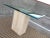 Artedi Brass-X Pedestal Glass End Table in Polished Travertine Italy For Sale In Denver - Image 6 of 13