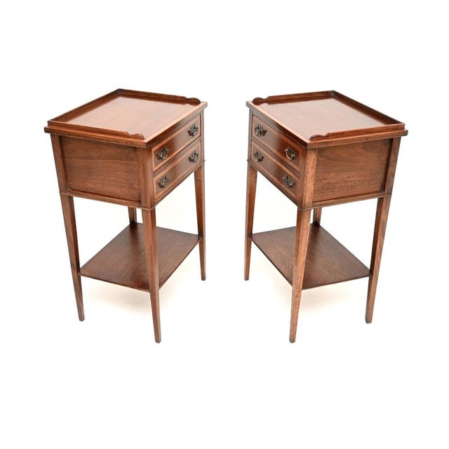 Antique Mahogany Bedside Cabinets, 1920s, Set of 2 For Sale - Image 3 of 11