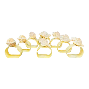 Vintage Capiz and Bursa Rana Shell Napkin Rings a Set of 6