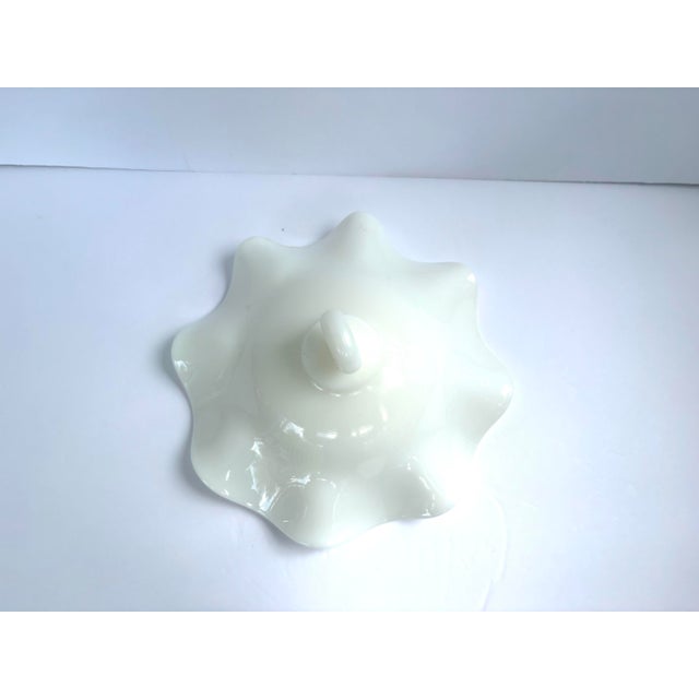 Antique Victorian White Milk Glass Ruffled Hanging Smoke Bells - a Pair For Sale - Image 11 of 12