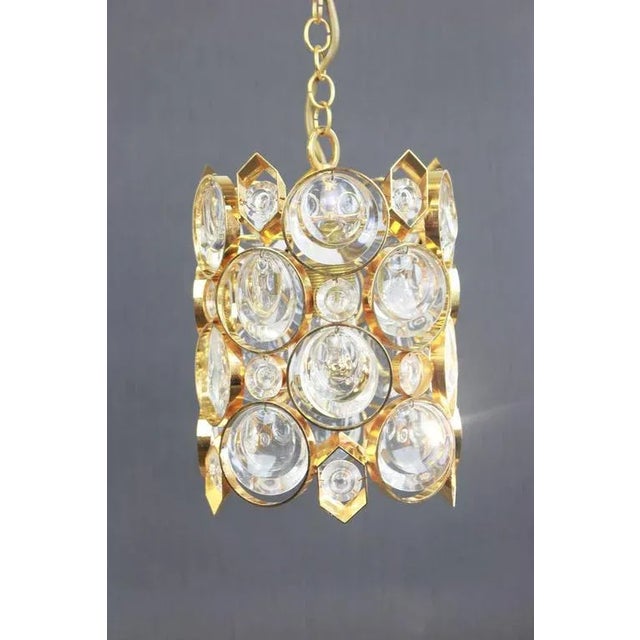Small Pendant in Gilt Brass and Crystal Glass from Palwa, Germany, 1970s For Sale - Image 3 of 6