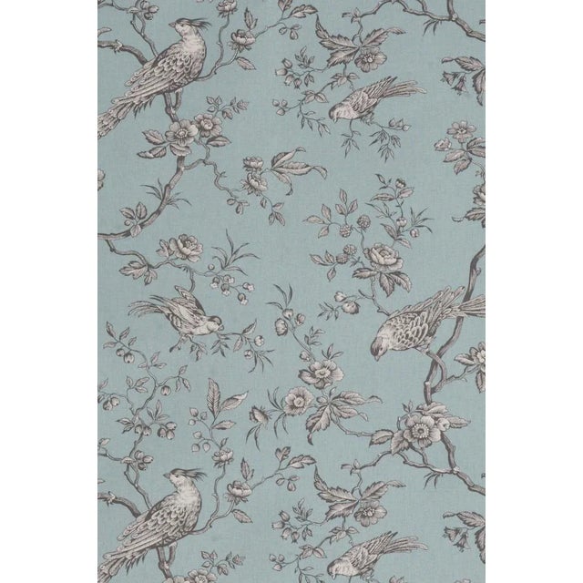 Isabelle Bird Toile Sky Cotton Double Width Fabric - Sample For Sale