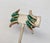 1960s Vintage 1964 Napier Book Piece Goldtone Faux-Jade Clip Earrings- 2 Pieces For Sale - Image 5 of 11