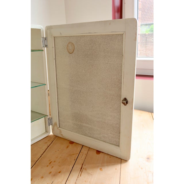 Wood Vintage Wall-Mounted Medicine Cabinet in Ivory-Painted Wood, 1970s For Sale - Image 7 of 9