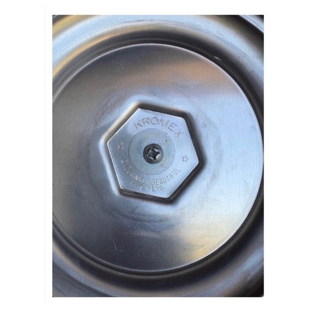 Vintage Mid-Century Modern Aluminum Ice Bucket With Gold-Tone Lid and Handle by Kromex For Sale In Los Angeles - Image 6 of 12