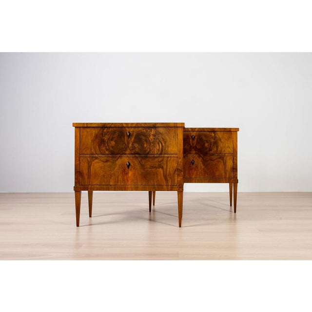 Biedermeier Style French Polished Walnut Commodes, Germany, Set of 2 For Sale - Image 5 of 15
