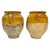 French Provincial 19th-Century Southern French Yellow-Glazed Terracotta Confit Pots - Pair For Sale - Image 3 of 15