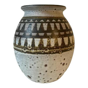 Mid Century Artisan Ceramic Stoneware Pottery Vase