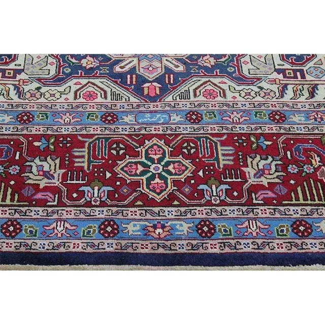 1960s Old Persian Tabriz Area Rug 9’9″ X 12’10” For Sale - Image 11 of 13