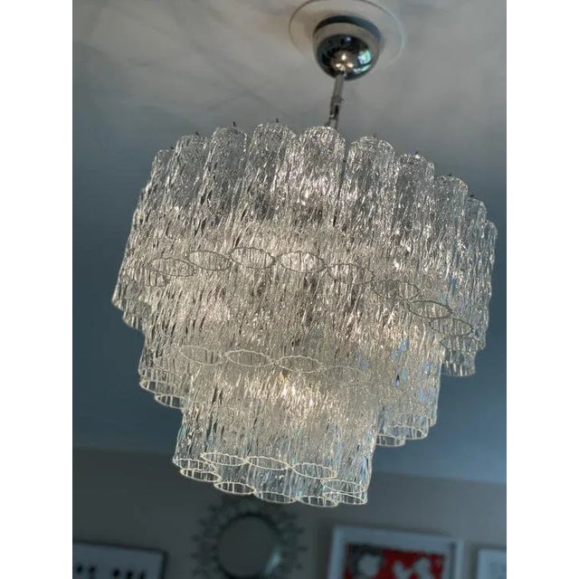 Glass Murano Glass Cylinder Chandelier For Sale - Image 7 of 10