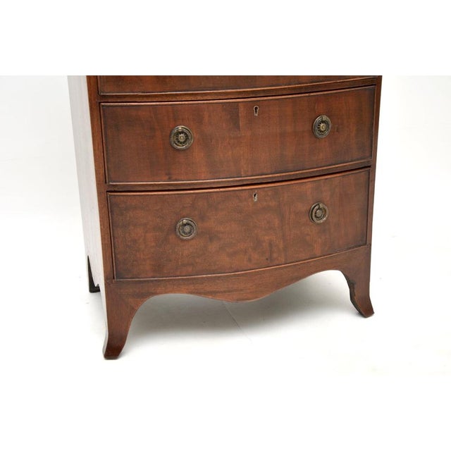 Antique Edwardian Bow-Fronted Chest of Drawers, 1890 For Sale - Image 9 of 12
