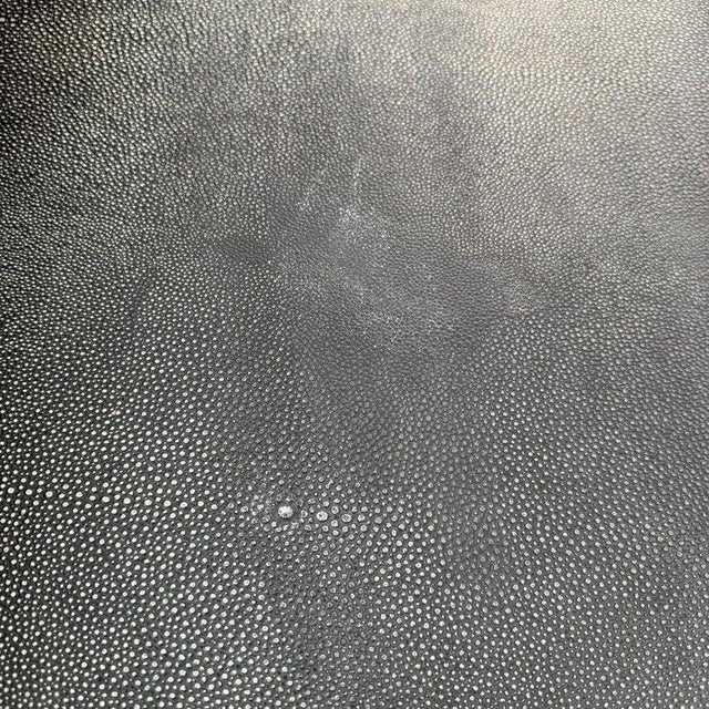 Italian Designer Tiered Black Lacquer Shagreen Leather Writing Desk For Sale - Image 14 of 14