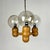 1970s Mid-Century Modern Scandinavian Three-Arm Pendant Light in Pine and Smoked Glass Globes, 1970s For Sale - Image 5 of 7
