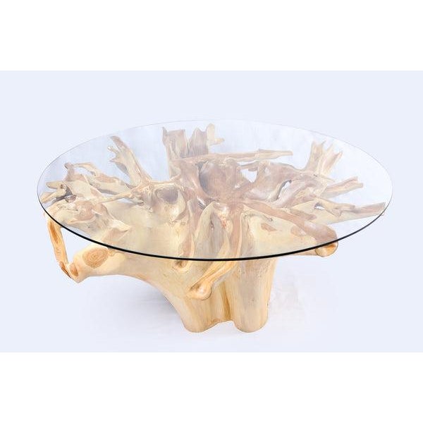 2020s Round Teak Root Dining Table 4 For Sale - Image 5 of 6