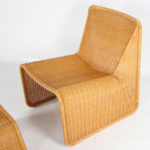 Set of Wicker Chair and Ottoman, 1970s For Sale - Image 4 of 15