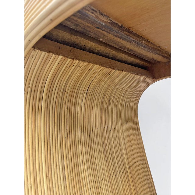 Vintage 1970s Organic Modern Pencil Reed Waterfall Console Table For Sale - Image 9 of 9