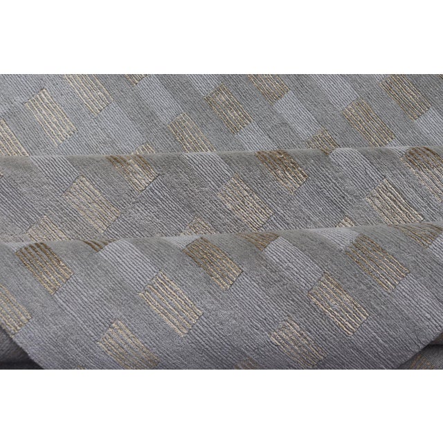 Large Modern Tibetan Wool and Silk Rug in Neutral Earth Tones 10'0" X 15'0" For Sale - Image 11 of 12