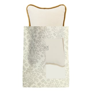 The Gift Micro Cushion in White Velvet with Camel Piping by Lorenza Briola for Lo Decor For Sale