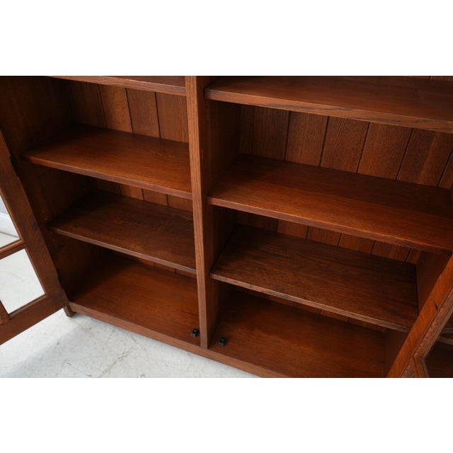 2000 - 2009 Stickley Mission Oak 3 Door Bookcase For Sale - Image 5 of 15