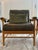 Wood Leather & Cane Arm Chair For Sale - Image 7 of 12