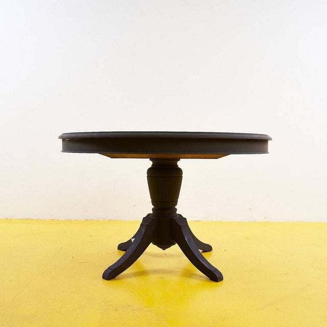 Round Black Wooden Table For Sale - Image 4 of 7