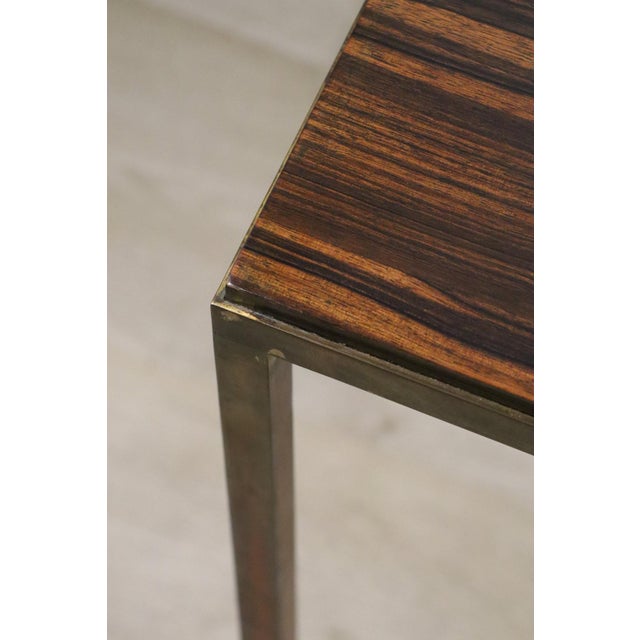 Metal Vintage Rosewood and Bronze Side Table, 1960 For Sale - Image 7 of 18