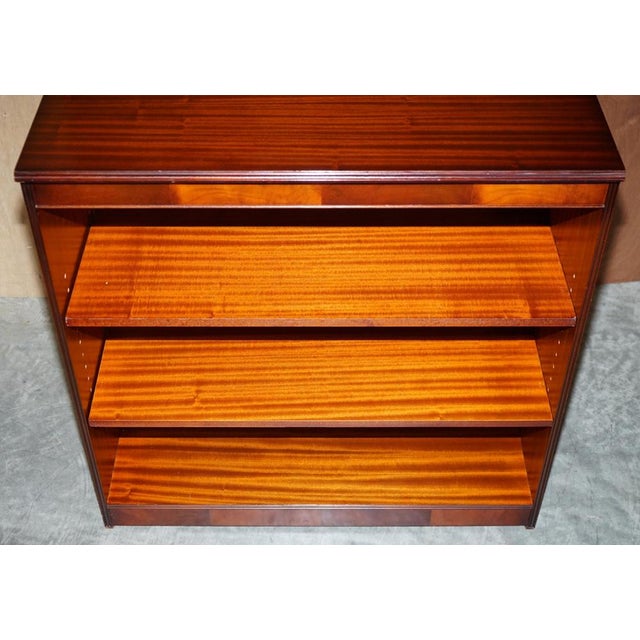 Flamed Hardwood Open Library Bookcases from Shaws of London, Set of 2 For Sale - Image 17 of 18