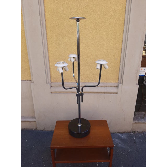 Chrome and Opaline Glass Model LTA3B 3-Light Table Lamp by Ignazio Gardella for Azucena, 2000s For Sale - Image 6 of 16