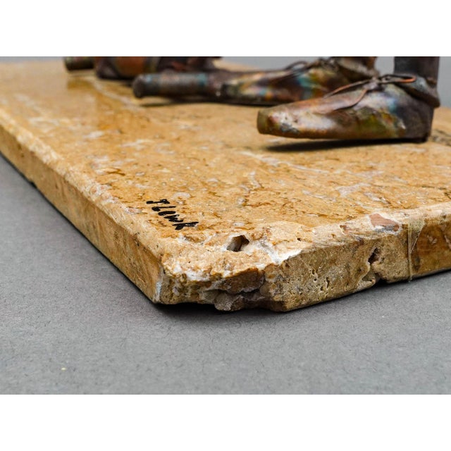 Stone Jim Lewk Signed Brutalist Cpa Copper Art Sculpture with Marble Base For Sale - Image 7 of 12