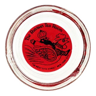 Vintage Russian Tea Room Nyc Restaurant Glass Ashtray New York City For Sale