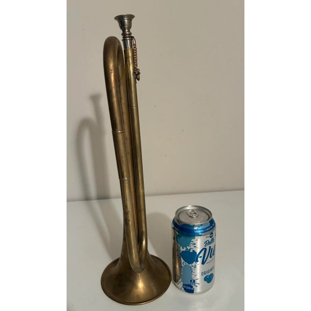 American Vintage Brass Hunt Horn - English Equestrian Decor For Sale - Image 3 of 8