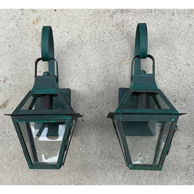 Enhance your home’s curb appeal with this exceptional pair of authentic, solid copper lanterns. Crafted in the USA, these...