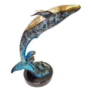 Breaching Whale - Bronze Sculpture
