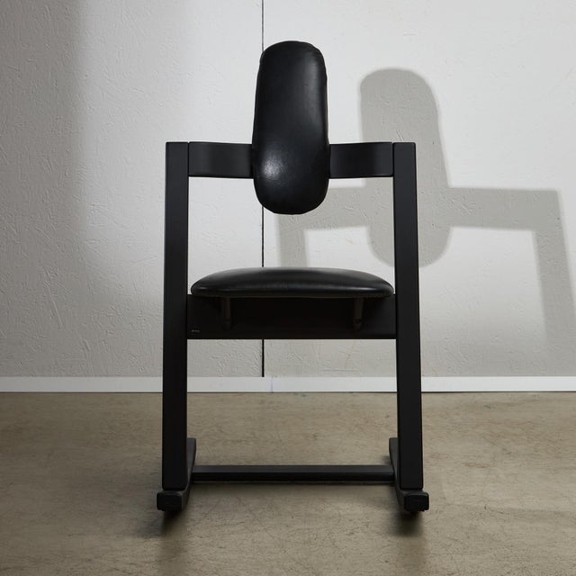 Black Leather Ergonomic Chair by Peter Opsvik for Stokke, 1983 For Sale - Image 3 of 17