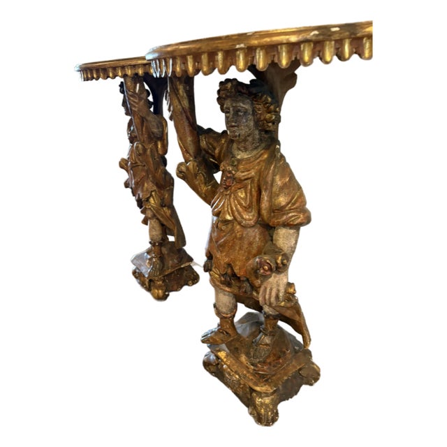 2 Italian Baroque Paint & Parcel - 18th Century Consoles - Therien & Co Beverly Hills For Sale