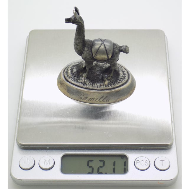 1.8-oz. Vintage Peruvian Handmade Genuine Sterling 925 Silver Camusso Brand Llama Figurine For Sale - Image 10 of 11