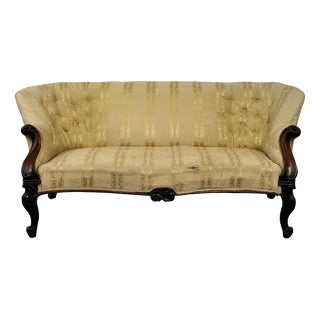 19th Century English Mahogany Settee For Sale