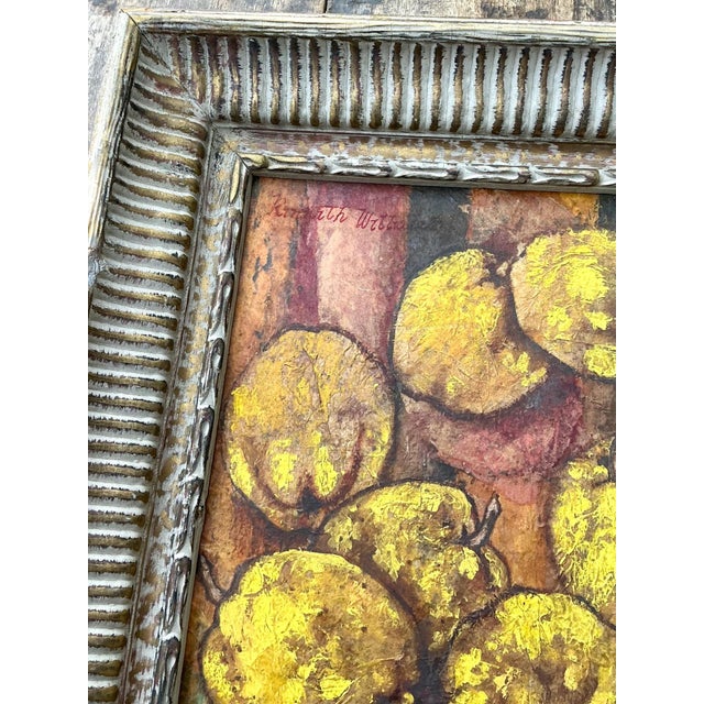 Yellow Vintage Framed Still Life Painting For Sale - Image 8 of 12