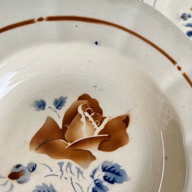 20th Century Soup Plates with Floral Motif from Sarreguemines, 1920s, Set of 4 For Sale - Image 10 of 11