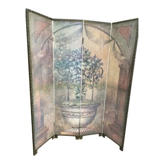 Maitland Smith Style Neoclassical Italian Style Room Divider Screen For Sale