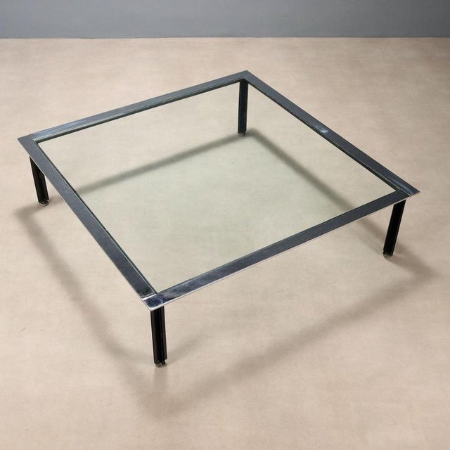 Glass Fasce Cromate Coffee Table in Glass and Steel by Luigi Caccia Dominioni for Azucena, 1970s For Sale - Image 7 of 9