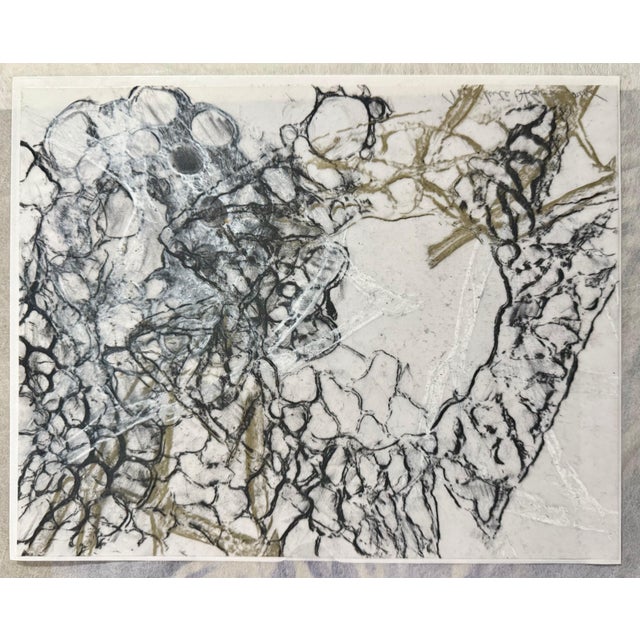 Paper Michele Oka Doner, Original Drawing Painting Abstract Biomorphic Art Gold Leaf Michele Oka Doner, 2004 For Sale - Image 7 of 7