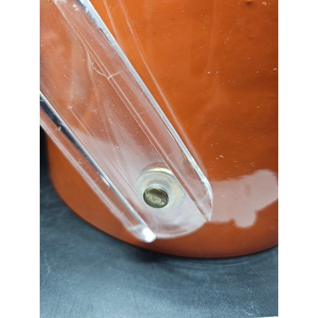 1960s MCM Kraftware 3-Quart Spice Orange Ice Bucket For Sale In Washington DC - Image 6 of 7