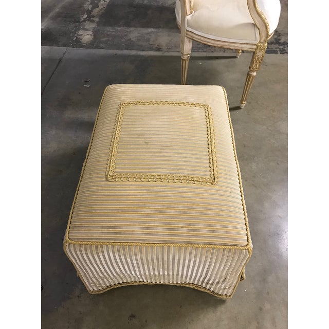Traditional Upholstered Gold Ottoman Chairish
